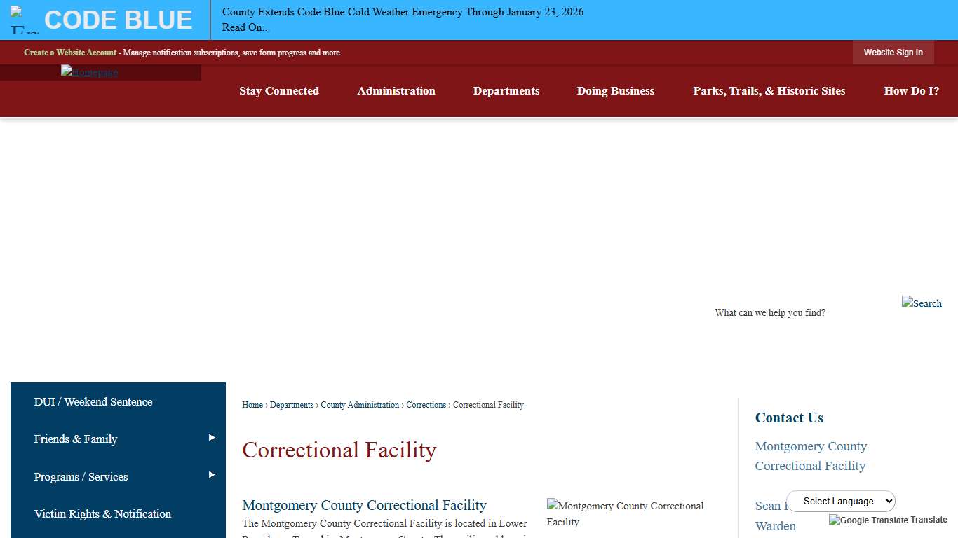 Correctional Facility | Montgomery County, PA - Official Website